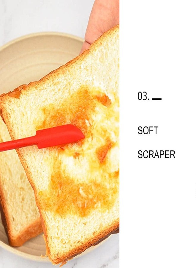 TGOPIT مجموعة ملاعق سيليكون مزدوجة الرأس من TGOPIT، مكشطة صغيرة للبرطمانات، ملعقة سيليكون صغيرة للمكياج، ملعقة صغيرة لتقليب اللوشن، استخراج آخر قطرة من زجاجات الطعام ومنتجات التجميل، 3 قطع (أحمر) - Image 5